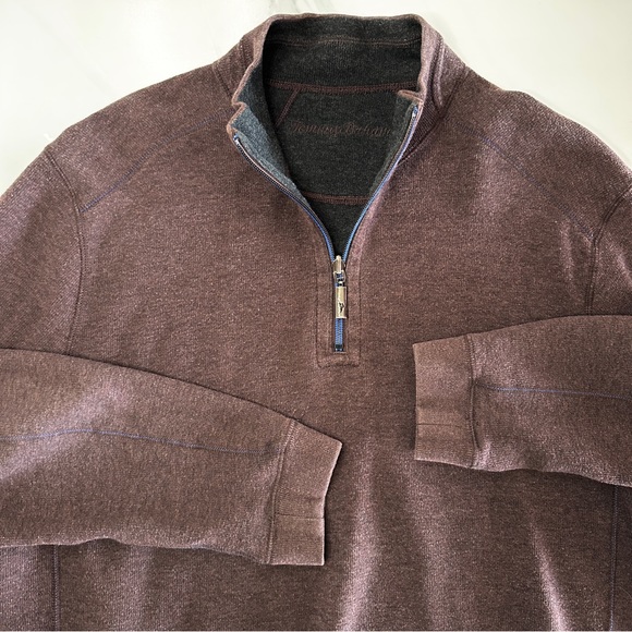 Tommy Bahama Flip Coast Reversible Quarter Zip Pullover Sweater Large - Picture 10 of 14